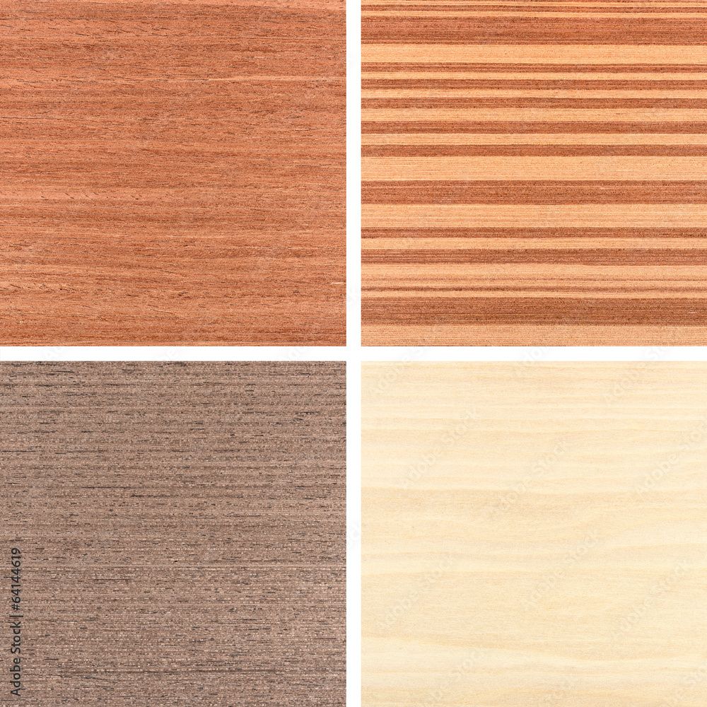 Fototapeta premium Set of four wooden texture backgrounds