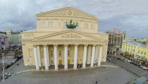 View from unmanned quadrocopter to Theatre against sky