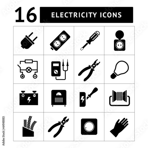 Set icons of electricity
