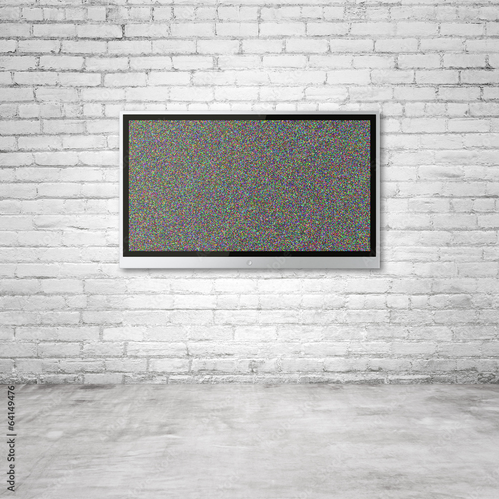 TV on brick wall TV on brick wall