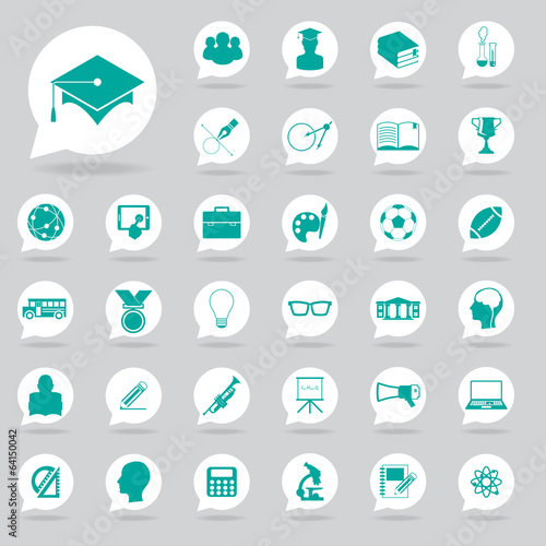 Education icons set