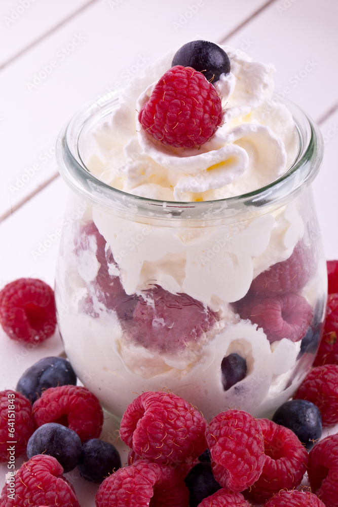 yogurt with fresh rasberry and blueberry fruit yogurt with fresh rasberry and blueberry fruit