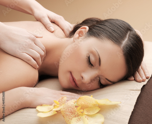 beautiful woman in massage salon