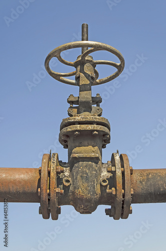 Old pipe with large valve