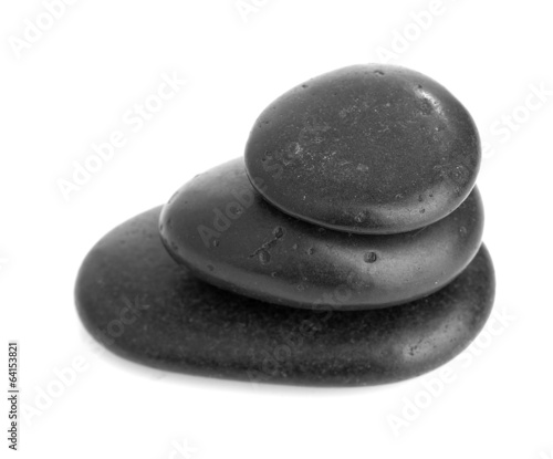 Growing piled up pebbles on a white background