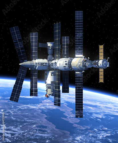 Fototapeta Naklejka Na Ścianę i Meble -  Space Station In Space.