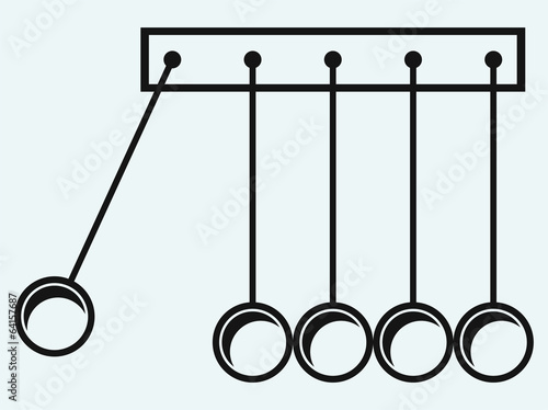 Newton's cradle. Hanging balls