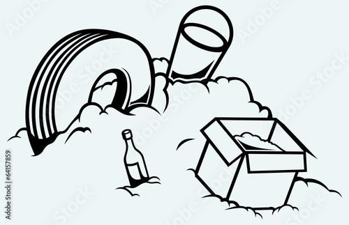 Dump. Mountain of garbage