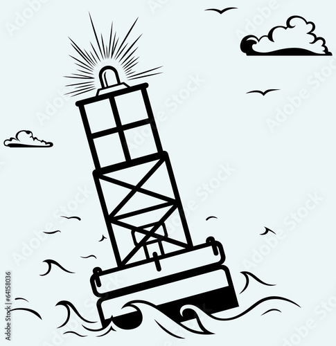 Warning buoy off the coast