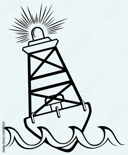 Warning buoy off the coast