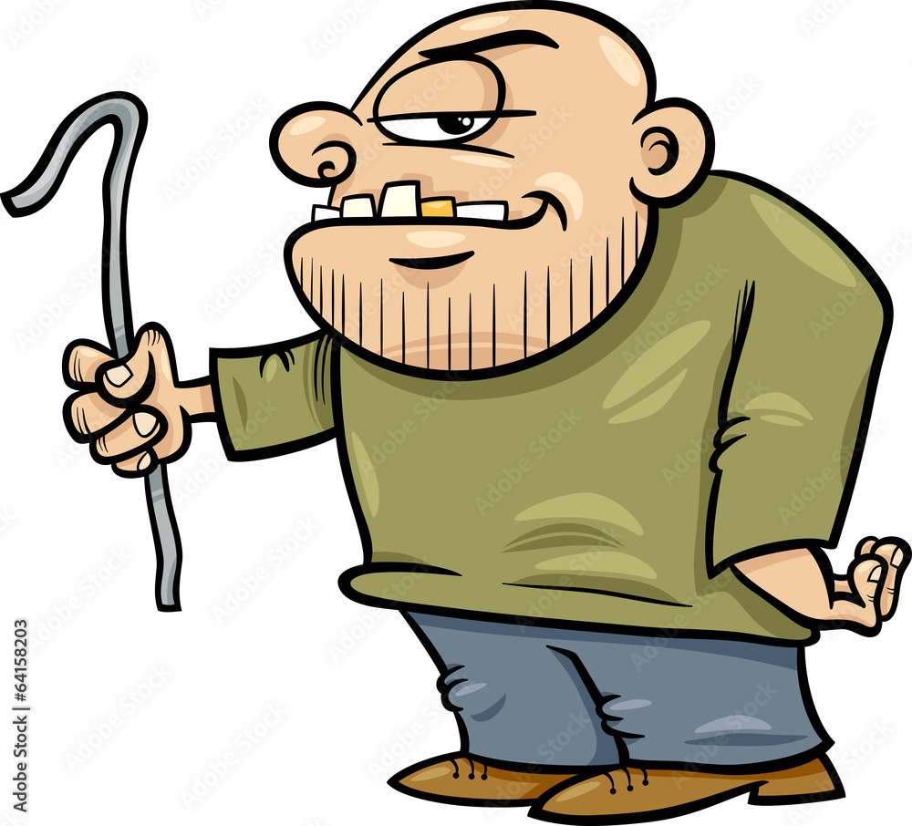 thug with jemmy cartoon illustration thug with jemmy cartoon illustration