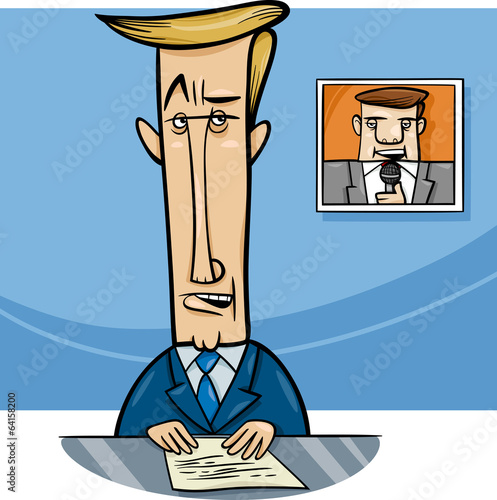 broadcaster on television cartoon