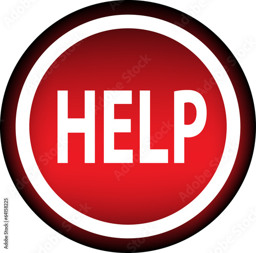 Круглый векторный знак с надписью HELP