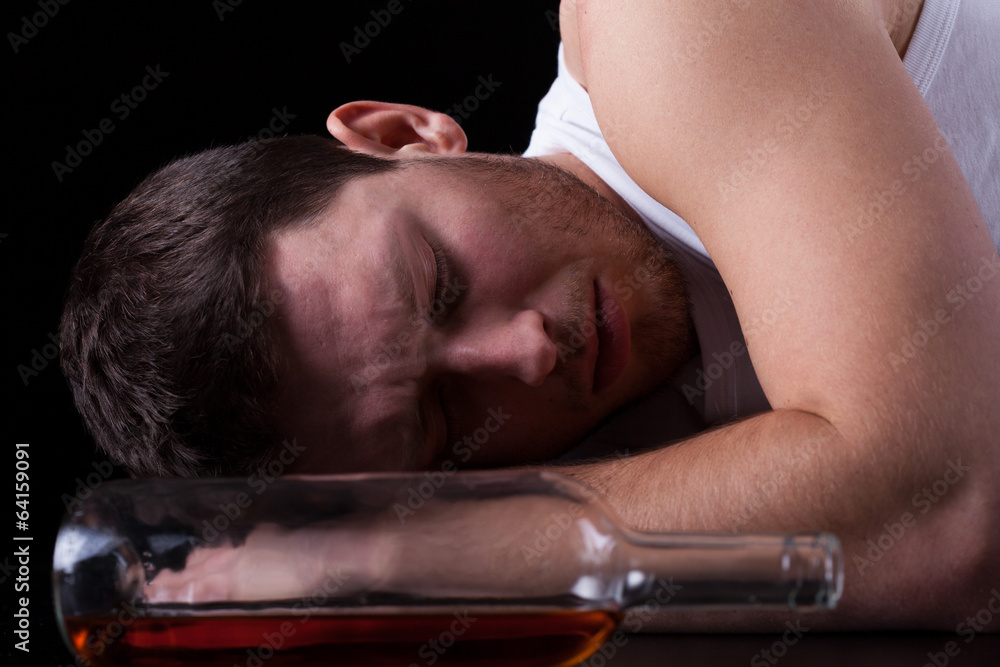 Drunk man sleeping Drunk man sleeping