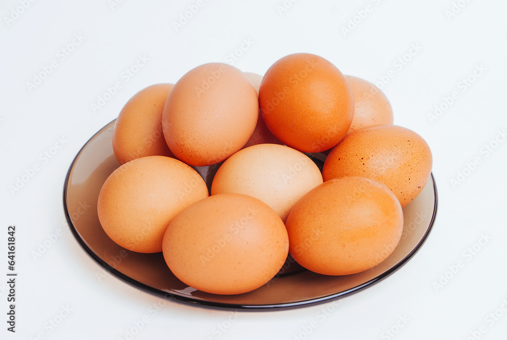 Lot of eggs on the plate Lot of eggs on the plate