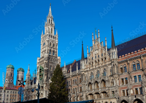 The Marienplatz in Munich with tree christmas