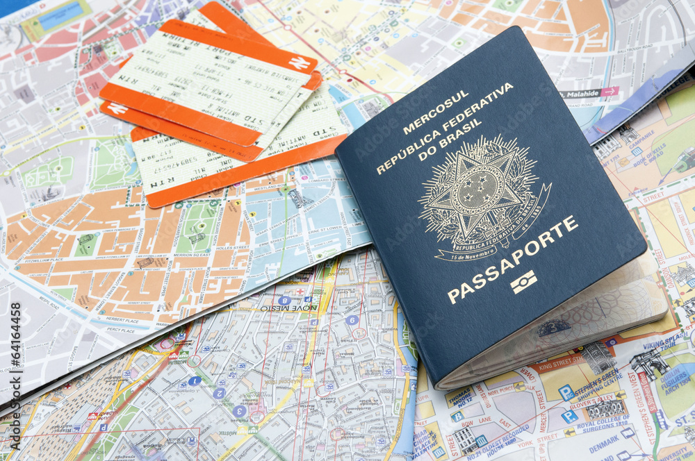 Passport, maps, and tickets