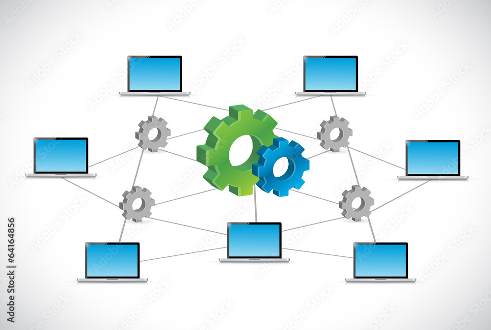 industrial computer tech network illustration