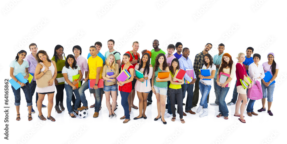 Obraz premium Large group of international students smiling