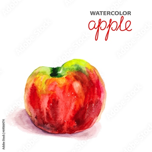 Background with watercolor apple