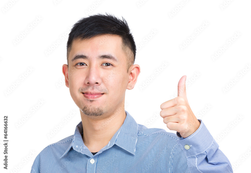 Man with thumb up