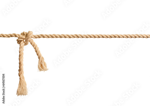 Konstfotografi Rope knot on white background