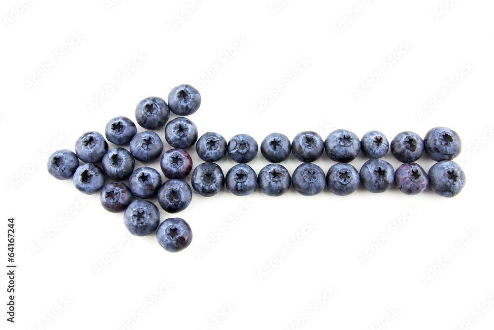 Arrow made of blueberries Arrow made of blueberries