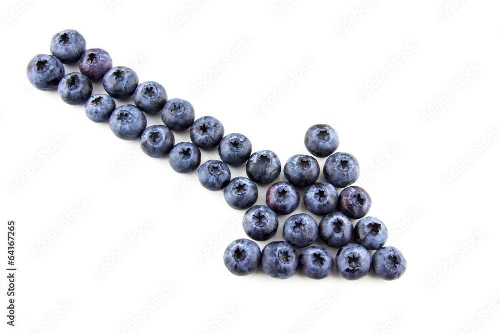 Arrow made of blueberries Arrow made of blueberries