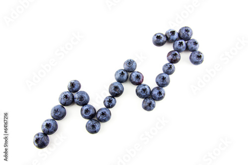 Growing trend concept made of blueberries