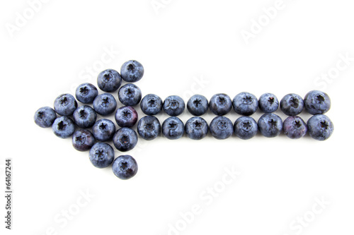 Arrow made of blueberries