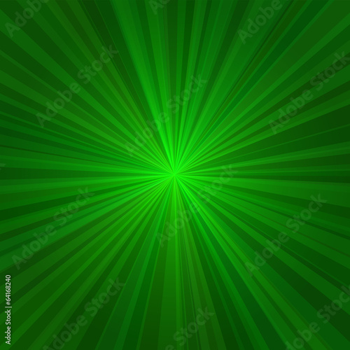 Light Green Rays Abstract Background. Vector