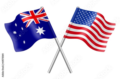 Flags: Australia and United States of America photo