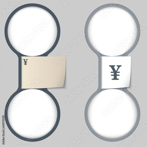 object with paper on notes and two circular area for entering te