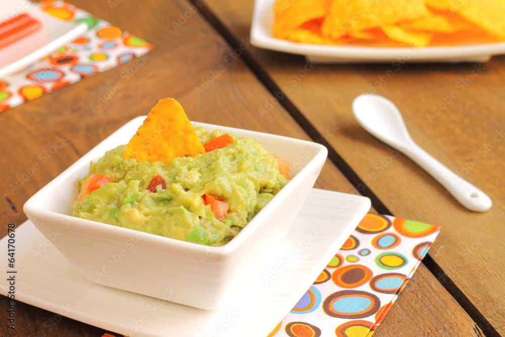 Guacamole with tortilla chips Guacamole with tortilla chips