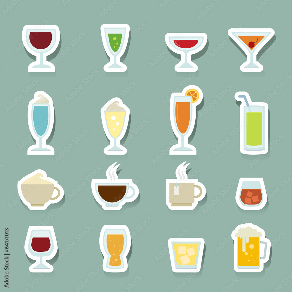 Drink icons set Drink icons set