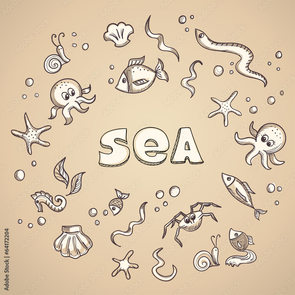 Sea life elements Sea life elements
