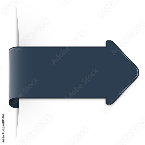 Long midnight blue sticker arrow with shadow