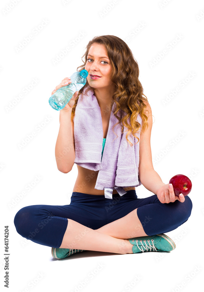 Beautiful Body Builder Lady Nutritioning Healthyly Beautiful Body Builder Lady Nutritioning Healthyly