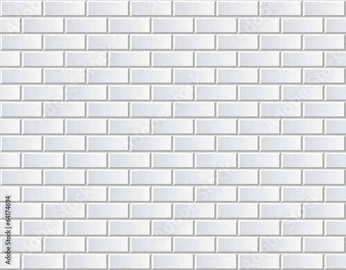 Seamless vector white brick wall - background pattern