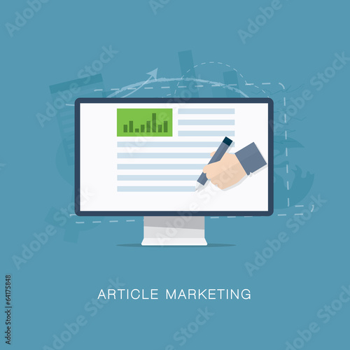 Flat internet article and newsletter marketing vector