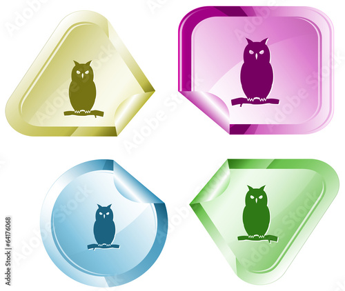 Owl. Vector sticker. photo