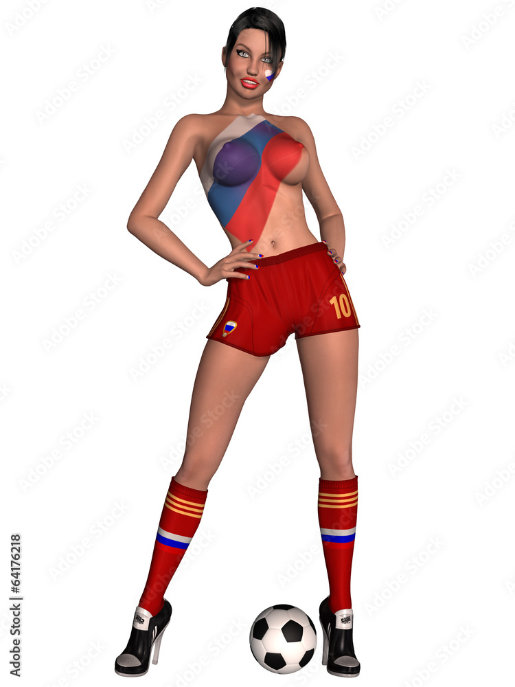 Sexy soccer girl with country colors Sexy soccer girl with country colors
