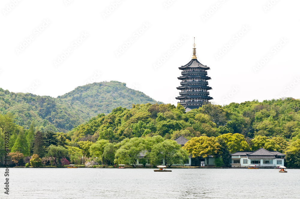 The west lake Leifeng Pagoda  in hangzhou, China