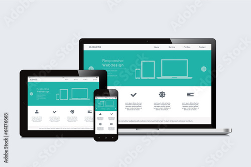 smartphone, tablet and laptop responsive webdesign photo
