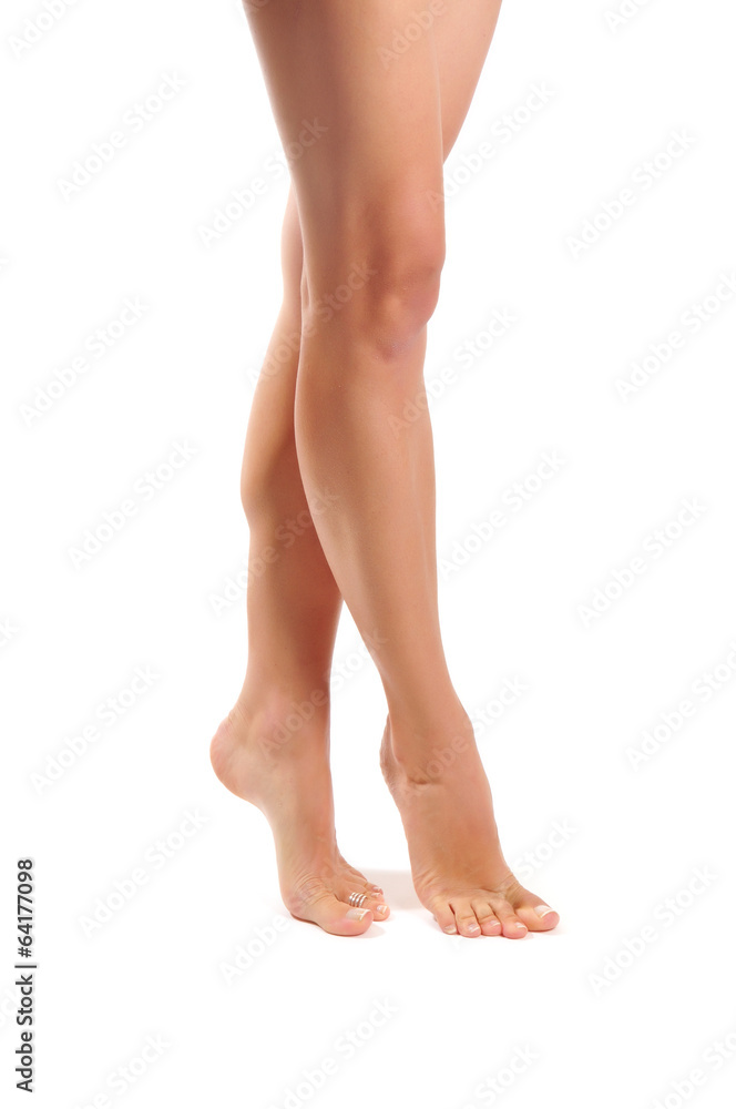 Long female legs isolated Long female legs isolated