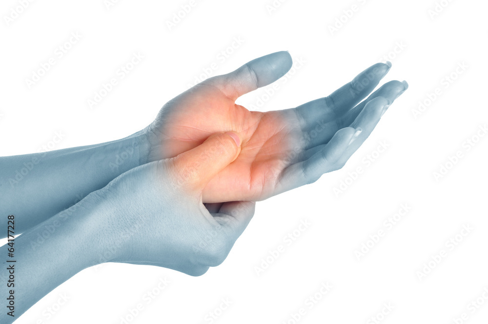 Acute pain in a woman wrist.
