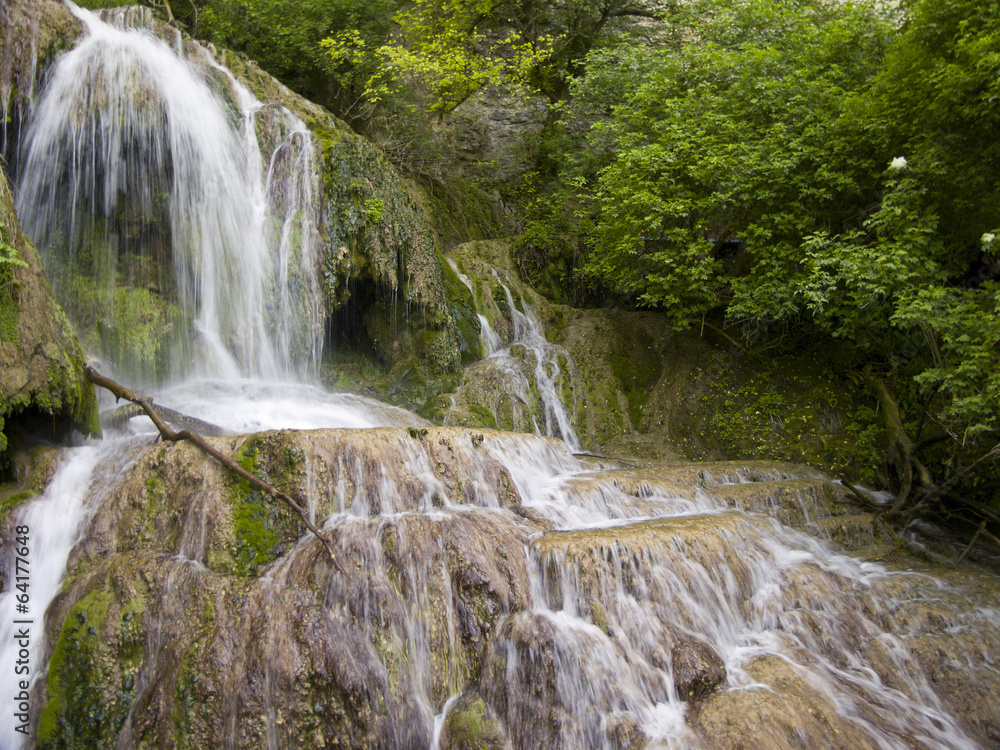 Waterfall near the beautiful village Krushuna in Bulgaria