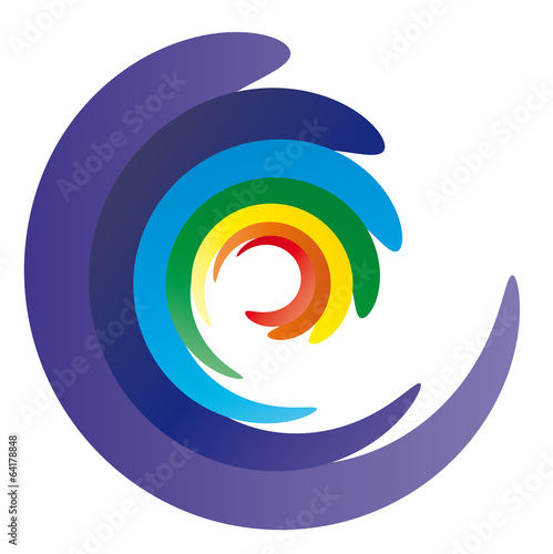 Energiewirbel - Kreis in Chakra Farben, logo für Meditation, Yoga, Esoterik, Mantra