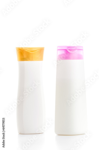 Plastic bottle isolated white background