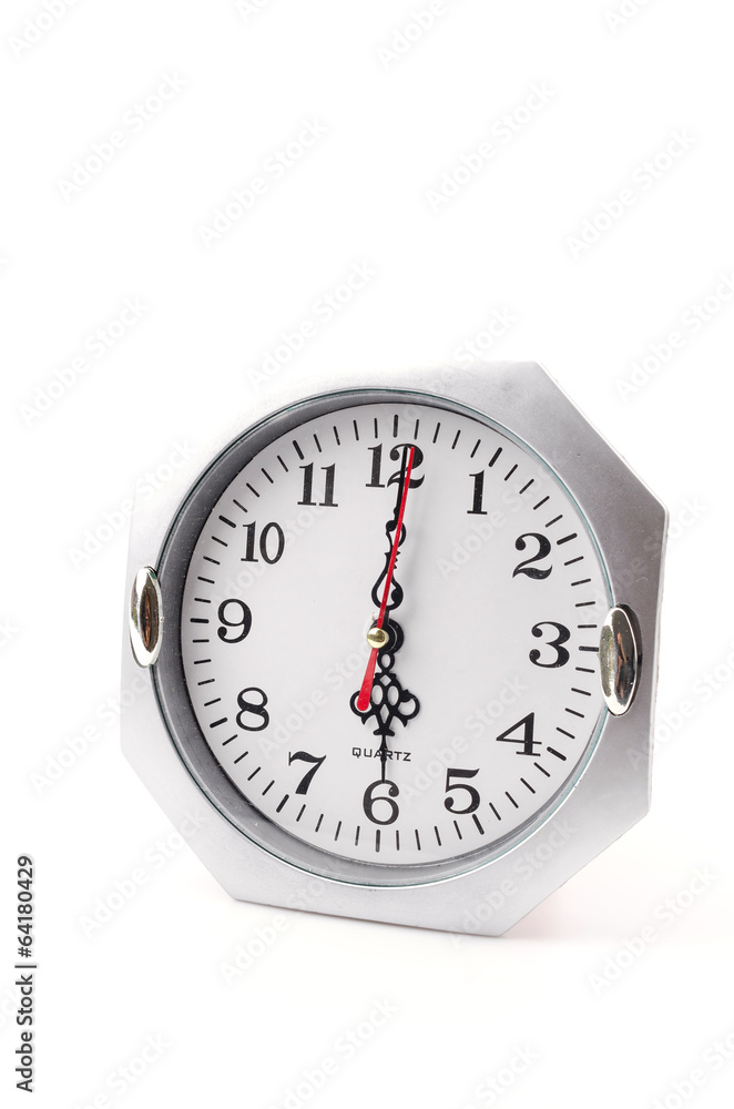 Clock isolated white background Clock isolated white background